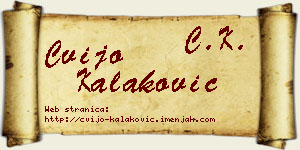 Cvijo Kalaković vizit kartica